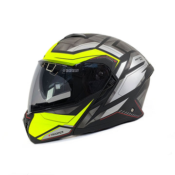 CASCO ABATIBLE KONTROL TROPPER D2 NEGRO+AMARILLO NEÓN